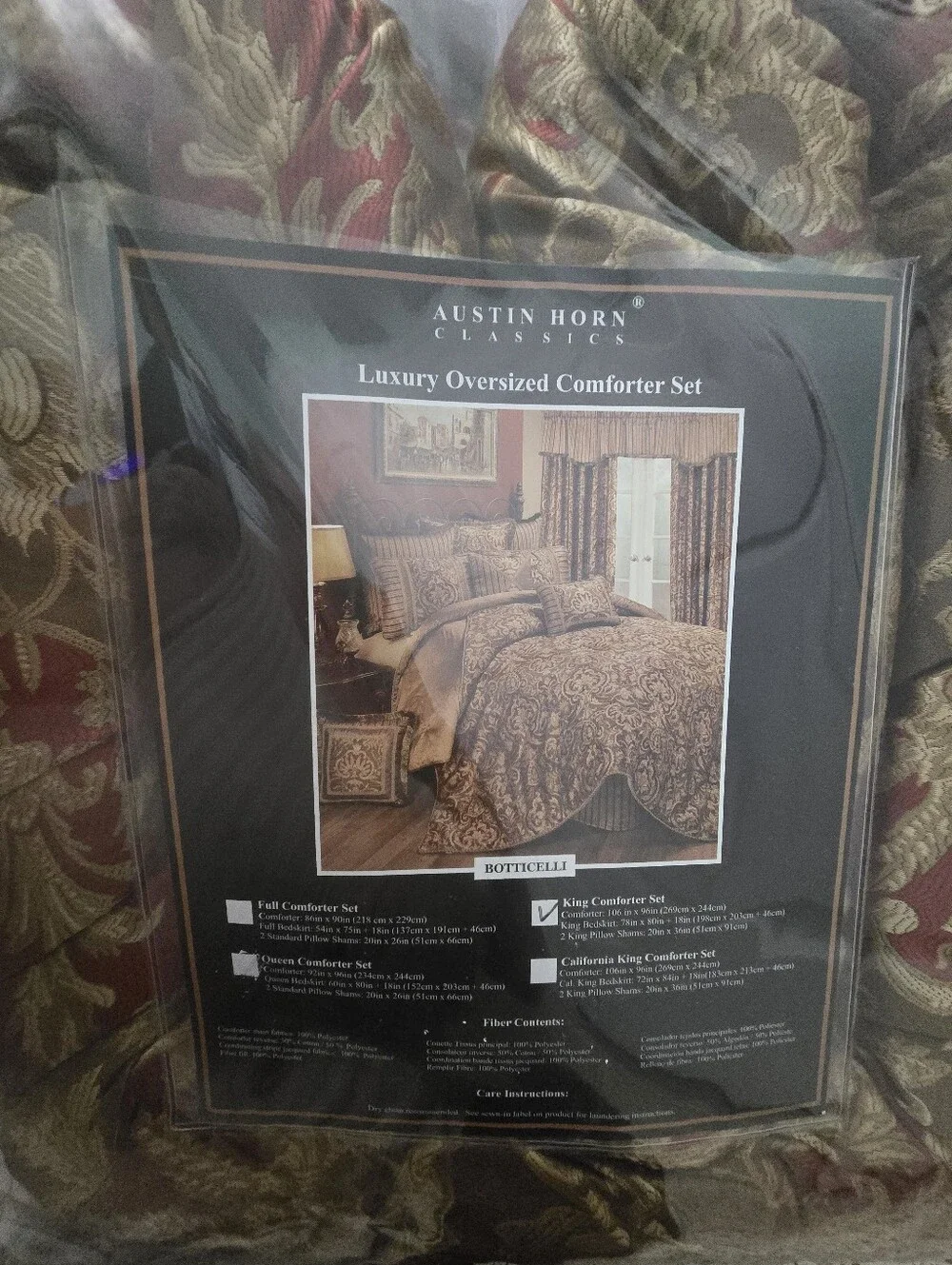 Austin Horn Botticelli Jacquard Comforter Set in Red and Gold